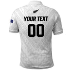 Custom Football New Zealand Polo Shirt Aotearoa United White Version - Aussie Hoodie