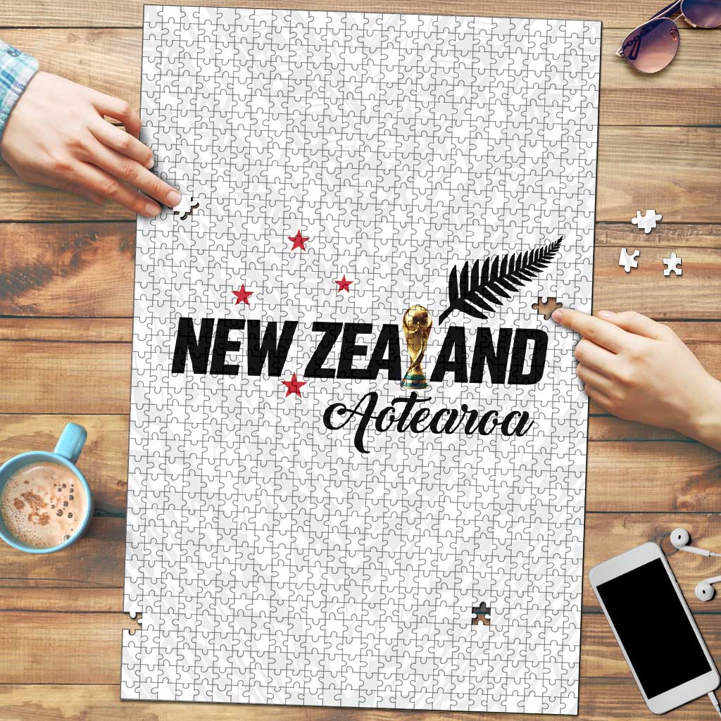 Football New Zealand Puzzle Aotearoa United White Version - Aussie Hoodie