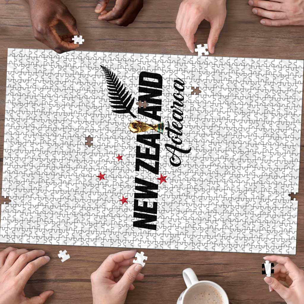 Football New Zealand Puzzle Aotearoa United White Version - Aussie Hoodie