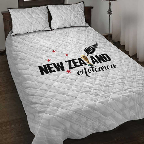 Football New Zealand Quilt Bed Set Aotearoa United White Version - Aussie Hoodie