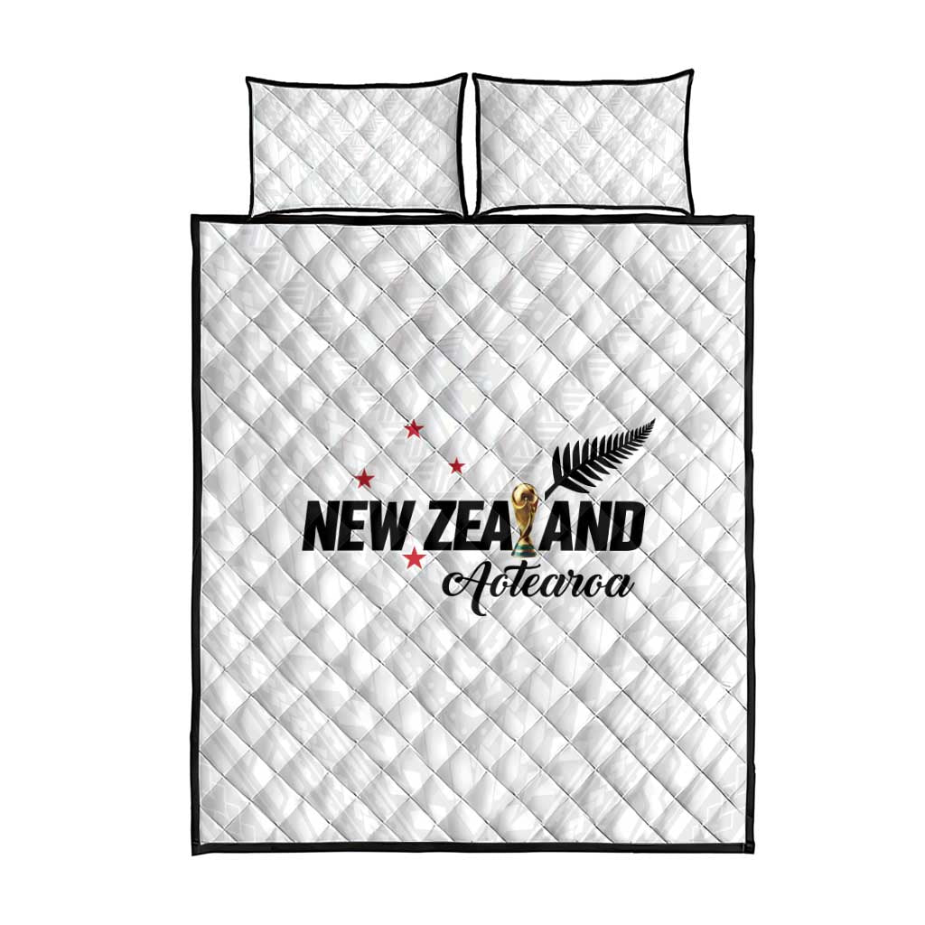 Football New Zealand Quilt Bed Set Aotearoa United White Version - Aussie Hoodie