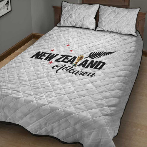 Football New Zealand Quilt Bed Set Aotearoa United White Version - Aussie Hoodie