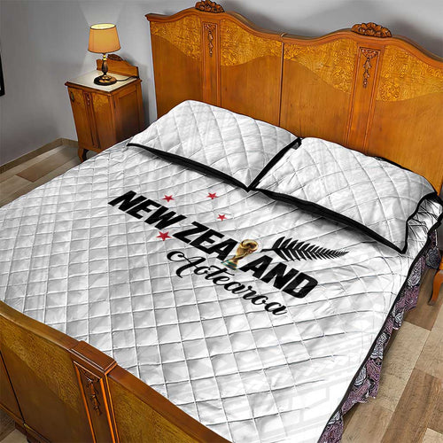 Football New Zealand Quilt Bed Set Aotearoa United White Version - Aussie Hoodie