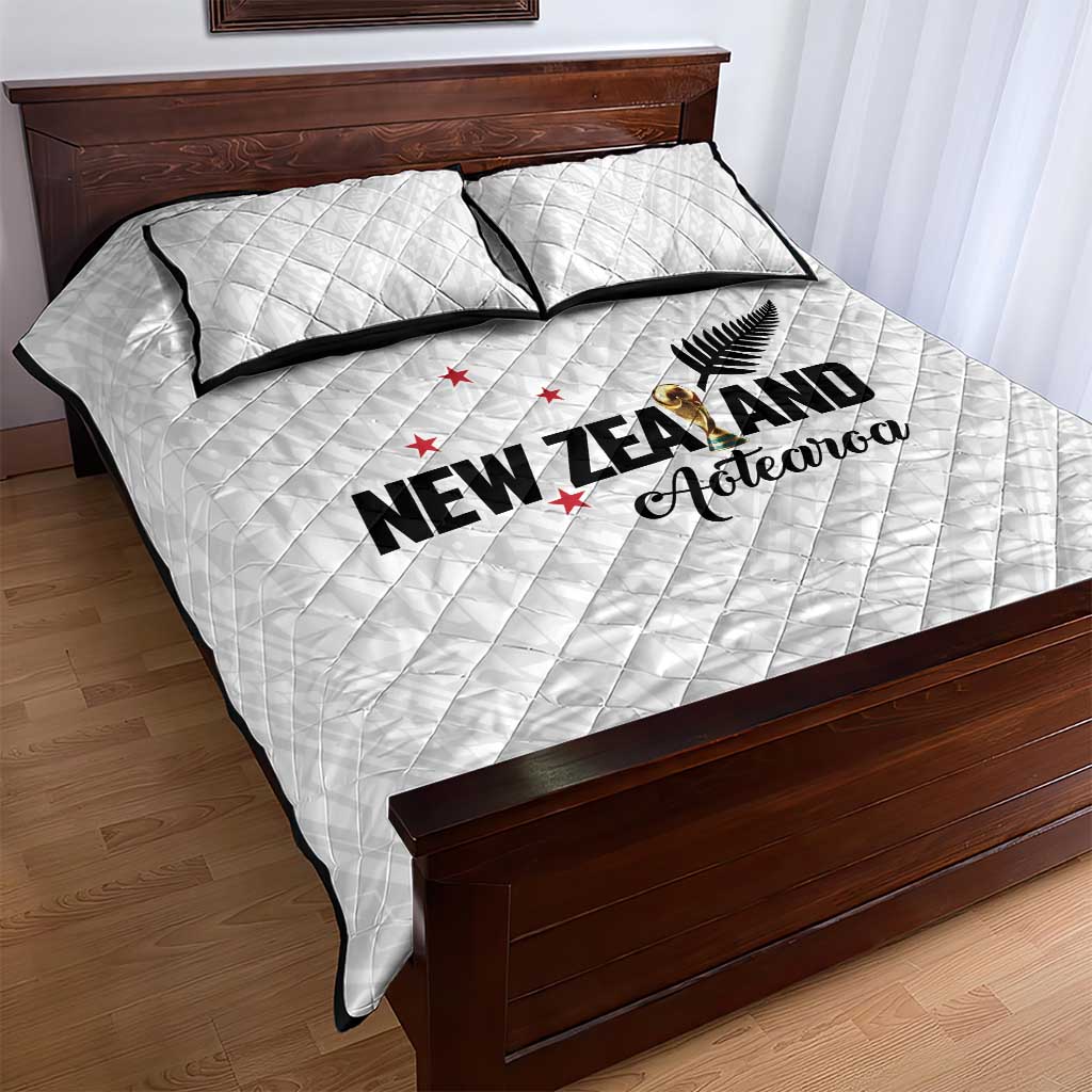 Football New Zealand Quilt Bed Set Aotearoa United White Version - Aussie Hoodie