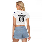 Custom Football New Zealand Raglan Cropped T Shirt Aotearoa United White Version - Aussie Hoodie