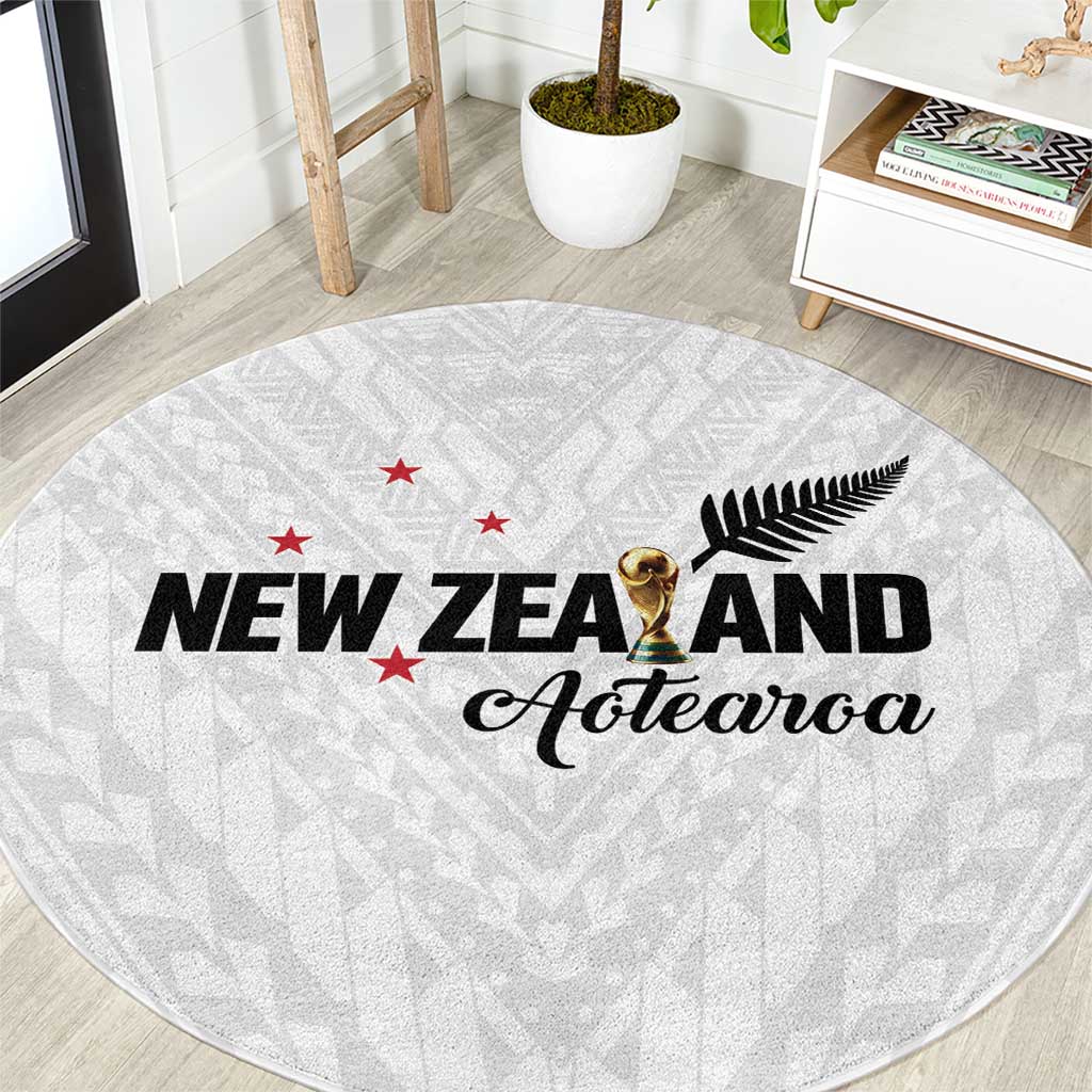 Football New Zealand Round Carpet Aotearoa United White Version - Aussie Hoodie