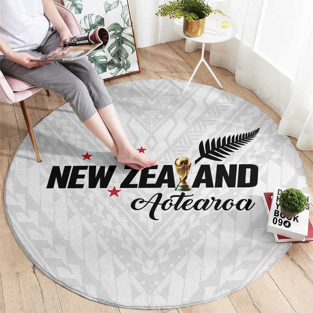 Football New Zealand Round Carpet Aotearoa United White Version - Aussie Hoodie