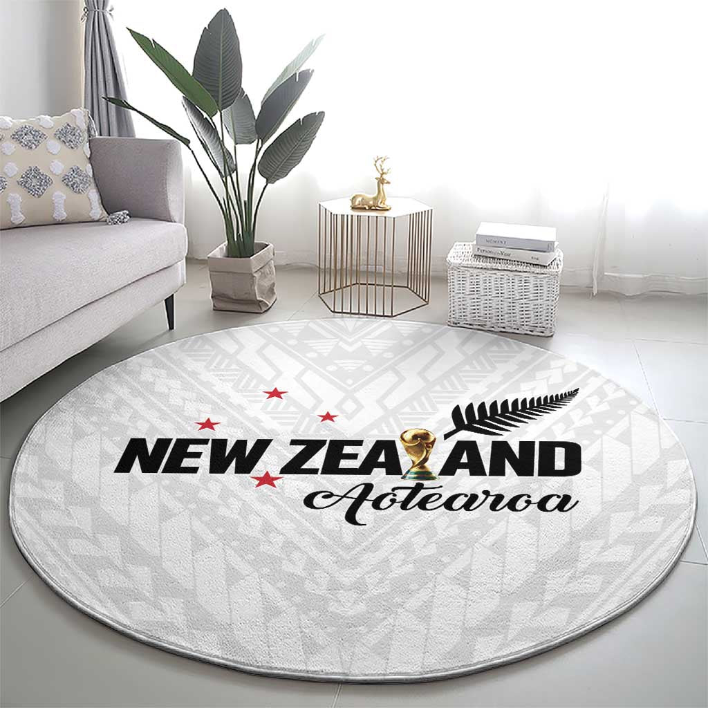 Football New Zealand Round Carpet Aotearoa United White Version - Aussie Hoodie