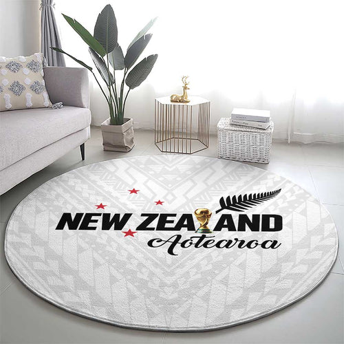 Football New Zealand Round Carpet Aotearoa United White Version - Aussie Hoodie