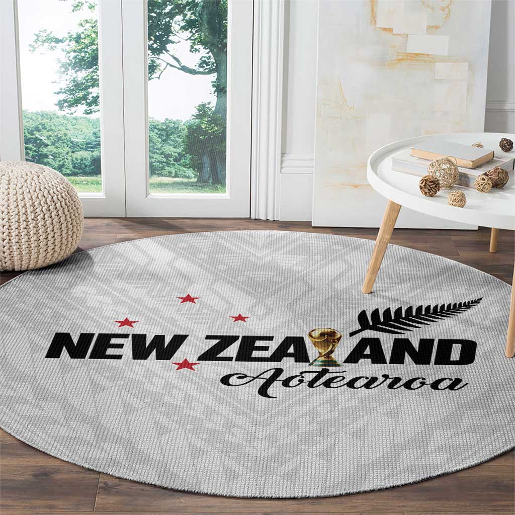 Football New Zealand Round Carpet Aotearoa United White Version - Aussie Hoodie