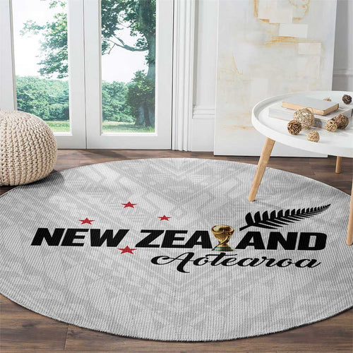 Football New Zealand Round Carpet Aotearoa United White Version - Aussie Hoodie