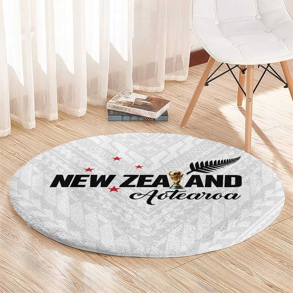 Football New Zealand Round Carpet Aotearoa United White Version - Aussie Hoodie