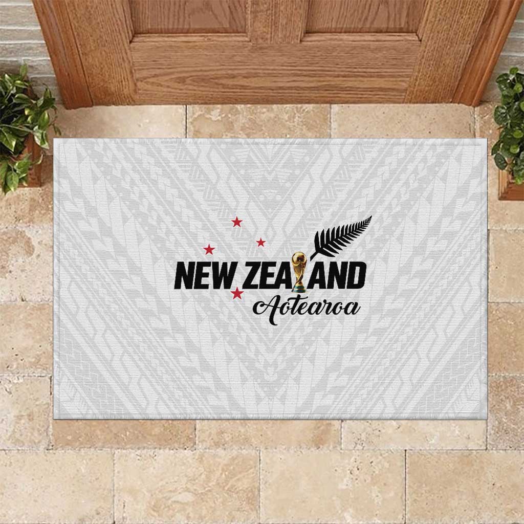 Football New Zealand Rubber Doormat Aotearoa United White Version - Aussie Hoodie