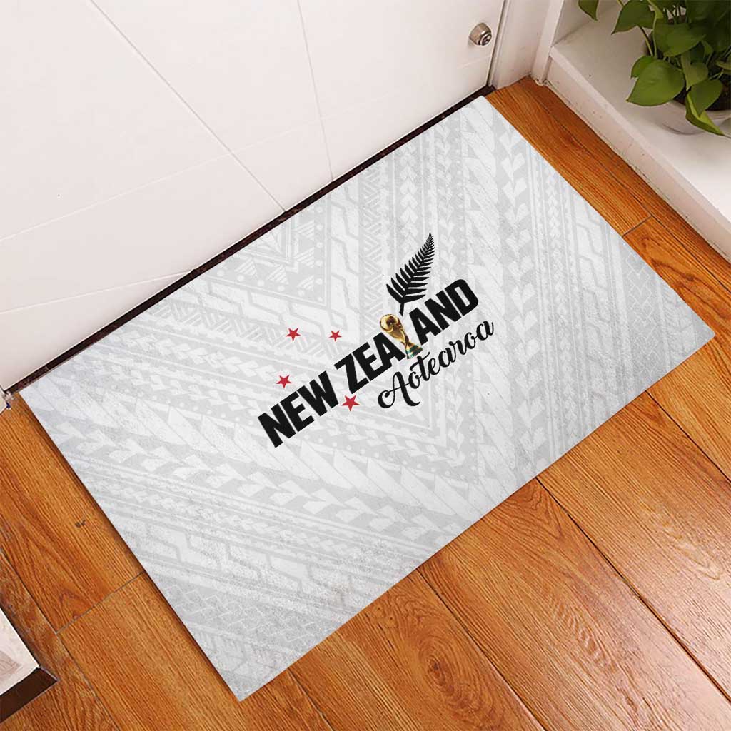 Football New Zealand Rubber Doormat Aotearoa United White Version - Aussie Hoodie