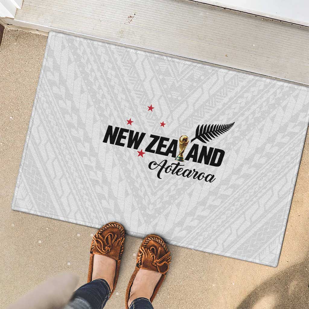 Football New Zealand Rubber Doormat Aotearoa United White Version - Aussie Hoodie