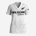 Custom Football New Zealand Scrub Top Aotearoa United White Version - Aussie Hoodie