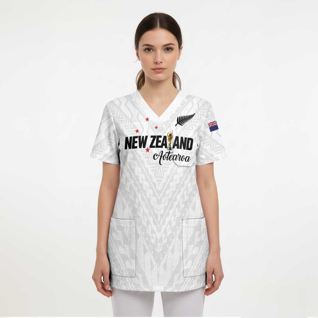Custom Football New Zealand Scrub Top Aotearoa United White Version - Aussie Hoodie