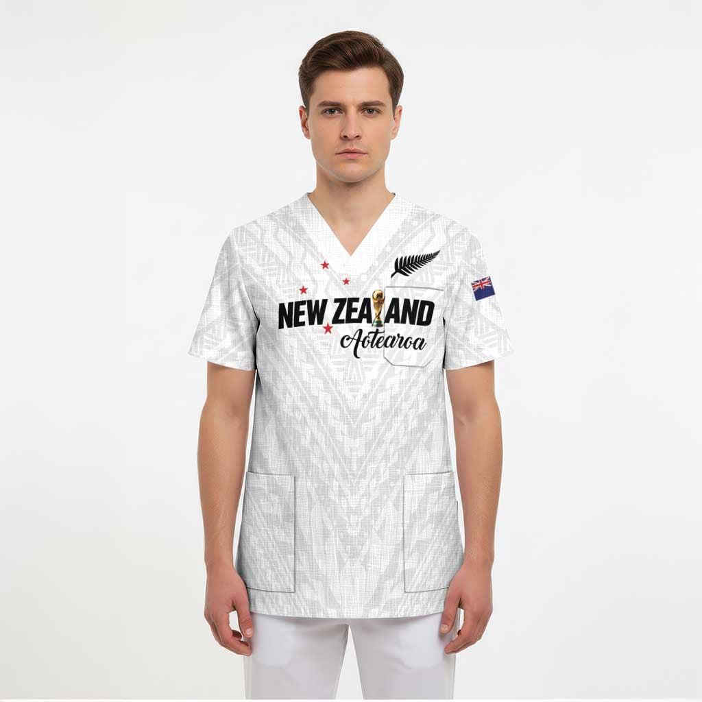 Custom Football New Zealand Scrub Top Aotearoa United White Version - Aussie Hoodie