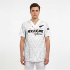 Custom Football New Zealand Scrub Top Aotearoa United White Version - Aussie Hoodie