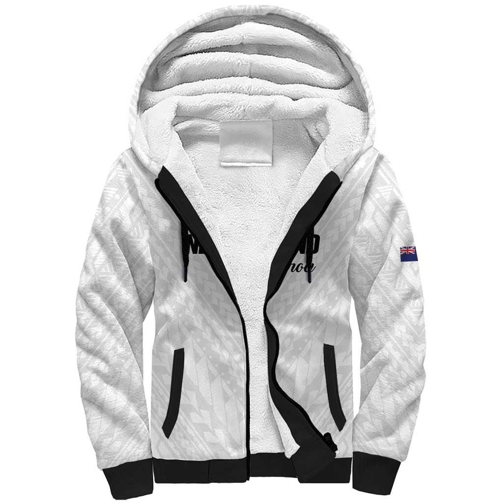 Custom Football New Zealand Sherpa Hoodie Aotearoa United White Version - Aussie Hoodie