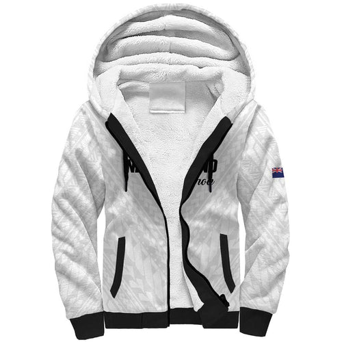 Custom Football New Zealand Sherpa Hoodie Aotearoa United White Version - Aussie Hoodie