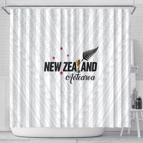 Football New Zealand Shower Curtain Aotearoa United White Version - Aussie Hoodie