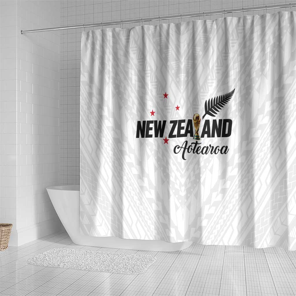 Football New Zealand Shower Curtain Aotearoa United White Version - Aussie Hoodie