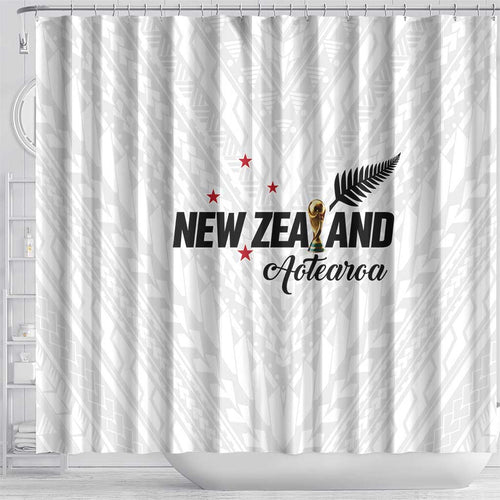 Football New Zealand Shower Curtain Aotearoa United White Version - Aussie Hoodie
