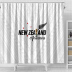 Football New Zealand Shower Curtain Aotearoa United White Version - Aussie Hoodie