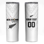 Custom Football New Zealand Skinny Tumbler Aotearoa United White Version - Aussie Hoodie