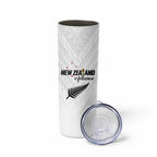 Custom Football New Zealand Skinny Tumbler Aotearoa United White Version - Aussie Hoodie