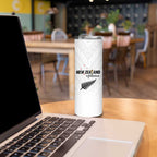 Custom Football New Zealand Skinny Tumbler Aotearoa United White Version - Aussie Hoodie