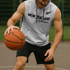 Custom Football New Zealand Sleeveless Hoodie Aotearoa United White Version - Aussie Hoodie