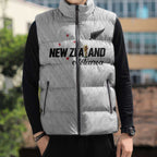 Custom Football New Zealand Sleeveless Puffer Jacket Aotearoa United White Version - Aussie Hoodie