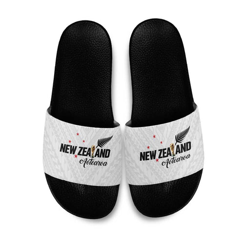 Football New Zealand Slide Sandals Aotearoa United White Version - Aussie Hoodie