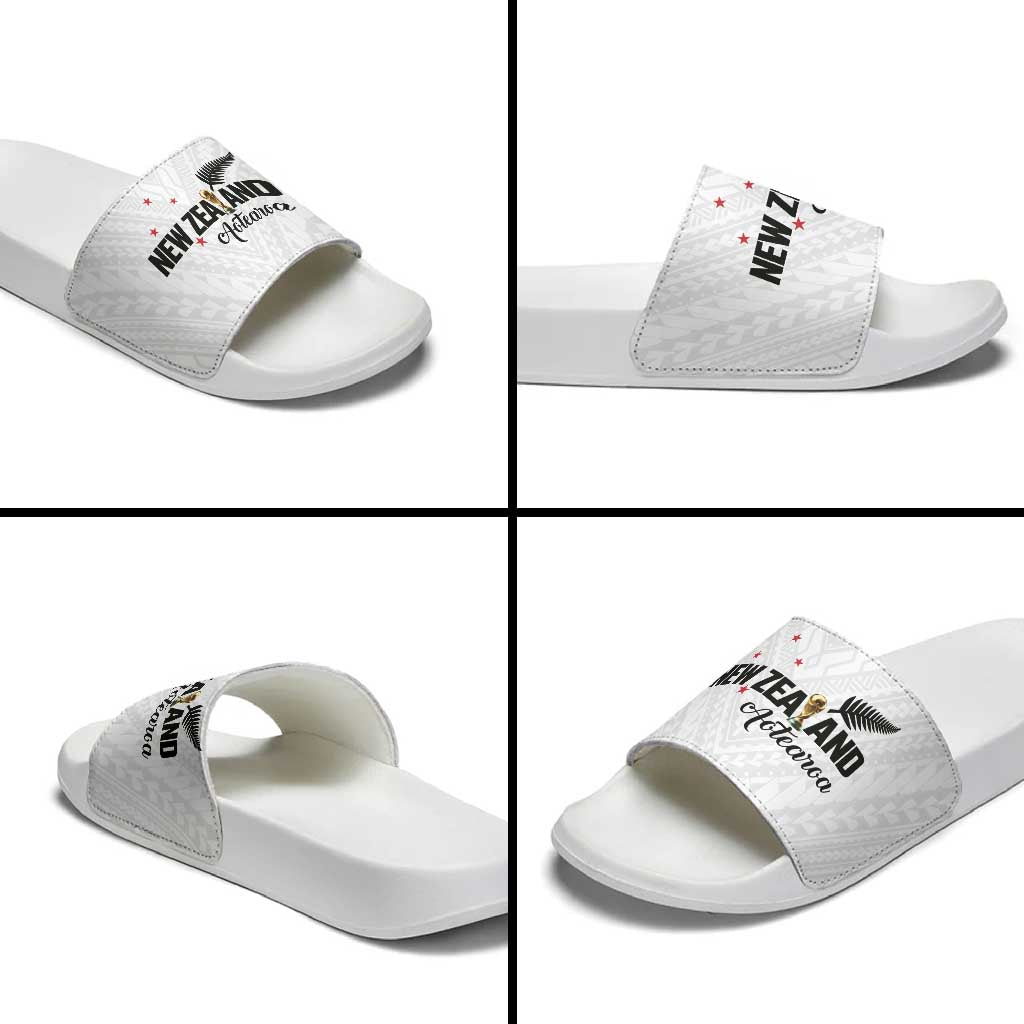 Football New Zealand Slide Sandals Aotearoa United White Version - Aussie Hoodie