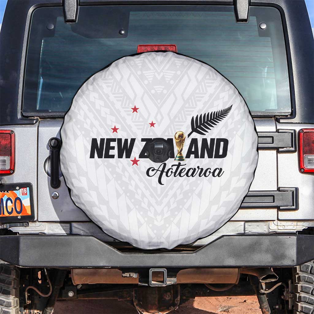 Football New Zealand Spare Tire Cover Aotearoa United White Version - Aussie Hoodie