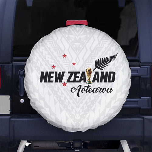 Football New Zealand Spare Tire Cover Aotearoa United White Version - Aussie Hoodie