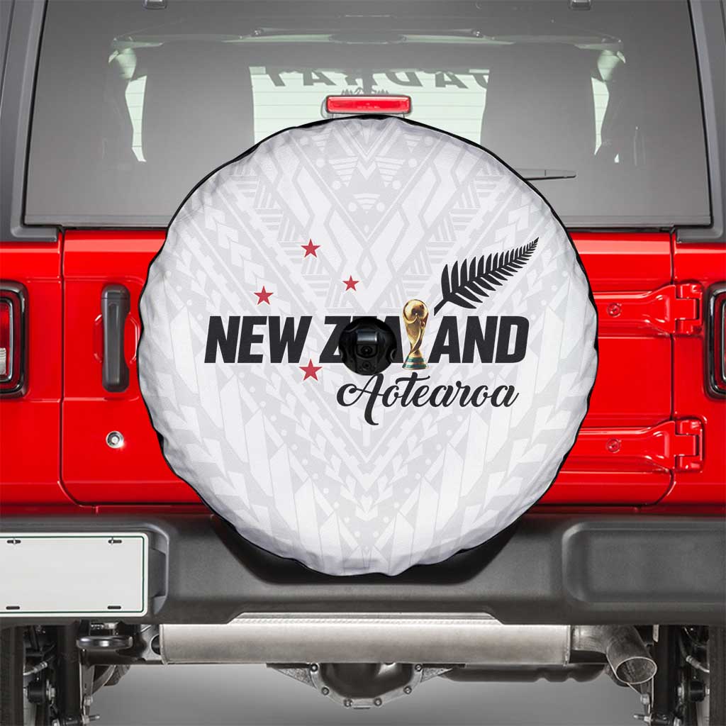 Football New Zealand Spare Tire Cover Aotearoa United White Version - Aussie Hoodie