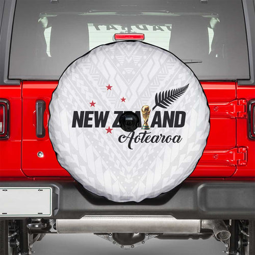 Football New Zealand Spare Tire Cover Aotearoa United White Version - Aussie Hoodie