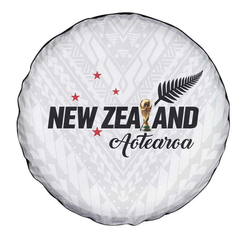 Football New Zealand Spare Tire Cover Aotearoa United White Version - Aussie Hoodie