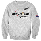 Custom Football New Zealand Sweatshirt Aotearoa United White Version - Aussie Hoodie