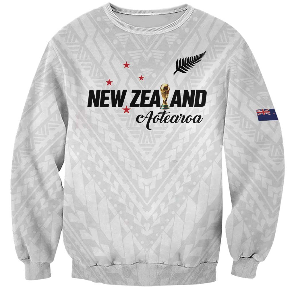 Custom Football New Zealand Sweatshirt Aotearoa United White Version - Aussie Hoodie