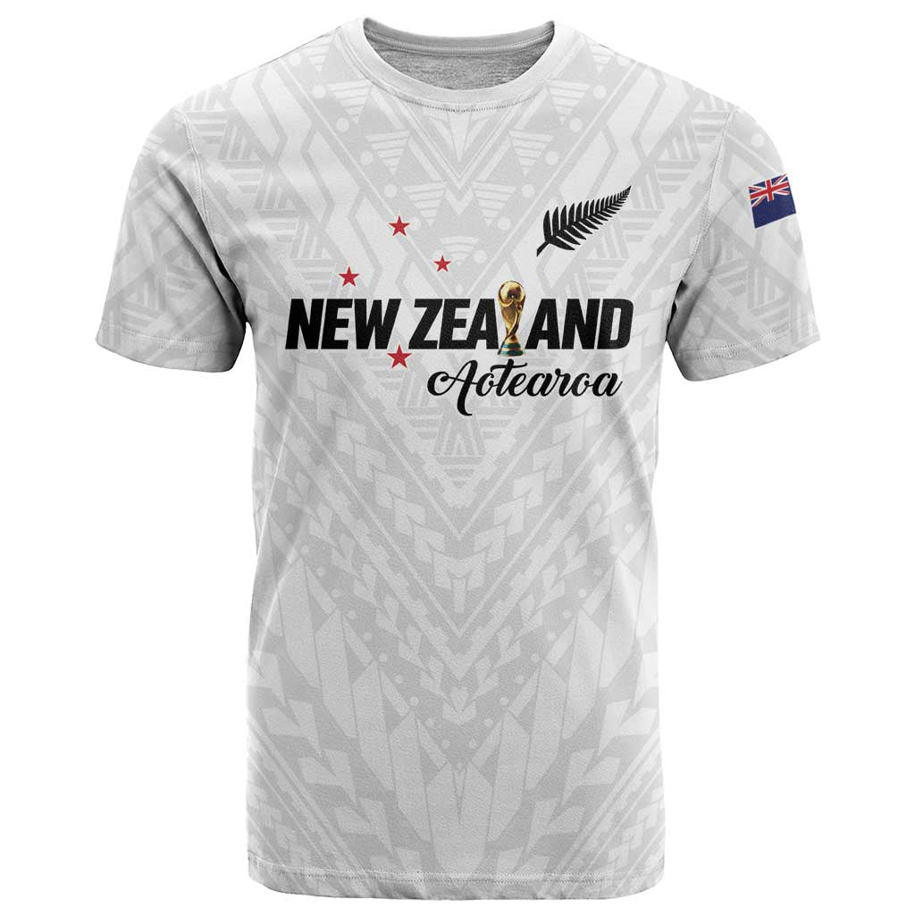 Custom Football New Zealand T Shirt Aotearoa United White Version - Aussie Hoodie