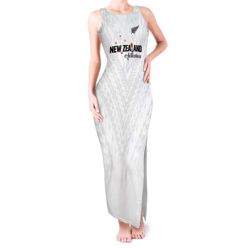 Custom Football New Zealand Tank Maxi Dress Aotearoa United White Version - Aussie Hoodie