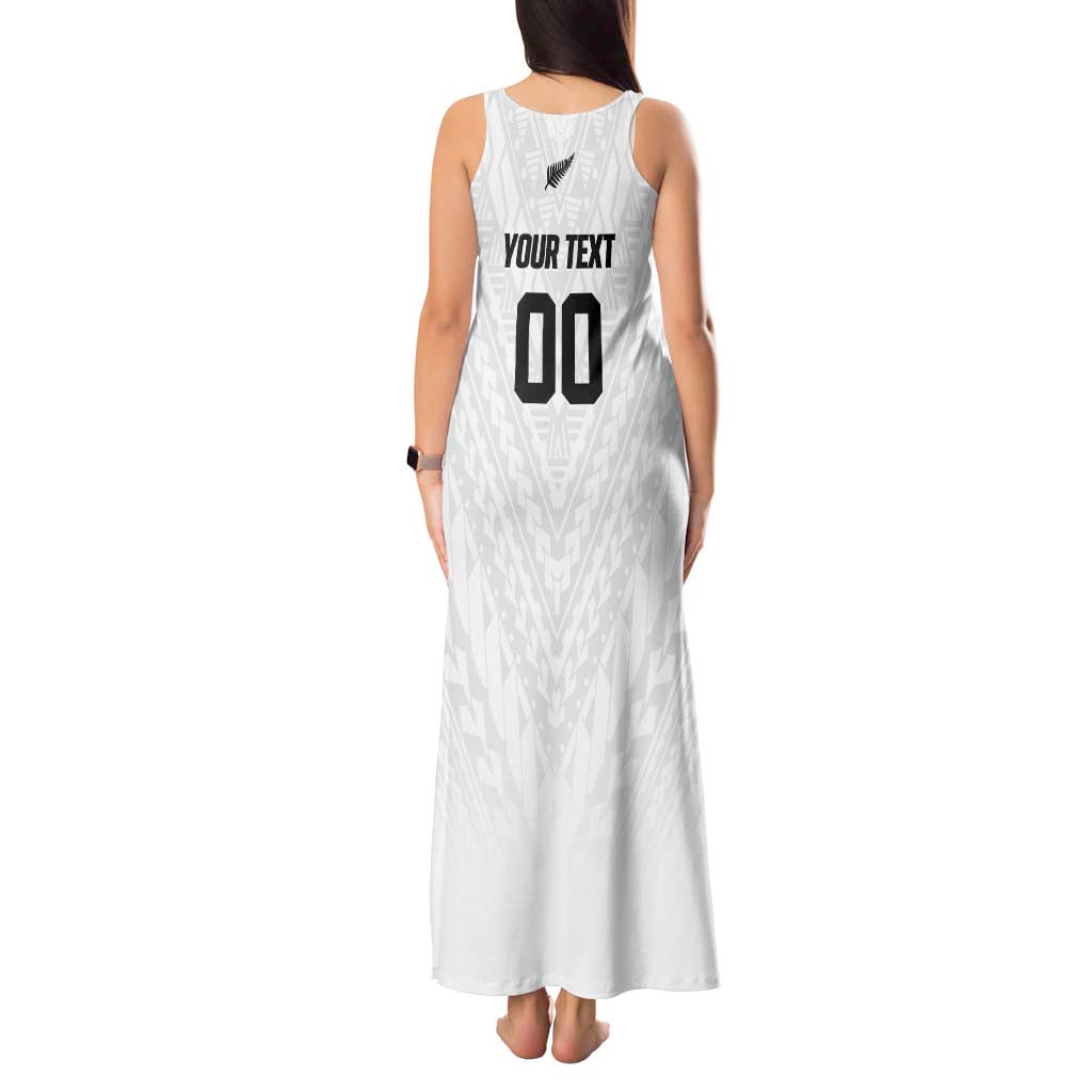 Custom Football New Zealand Tank Maxi Dress Aotearoa United White Version - Aussie Hoodie