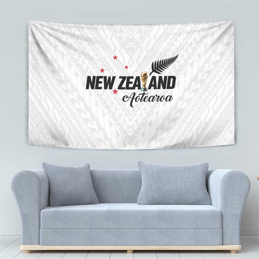 Football New Zealand Tapestry Aotearoa United White Version - Aussie Hoodie