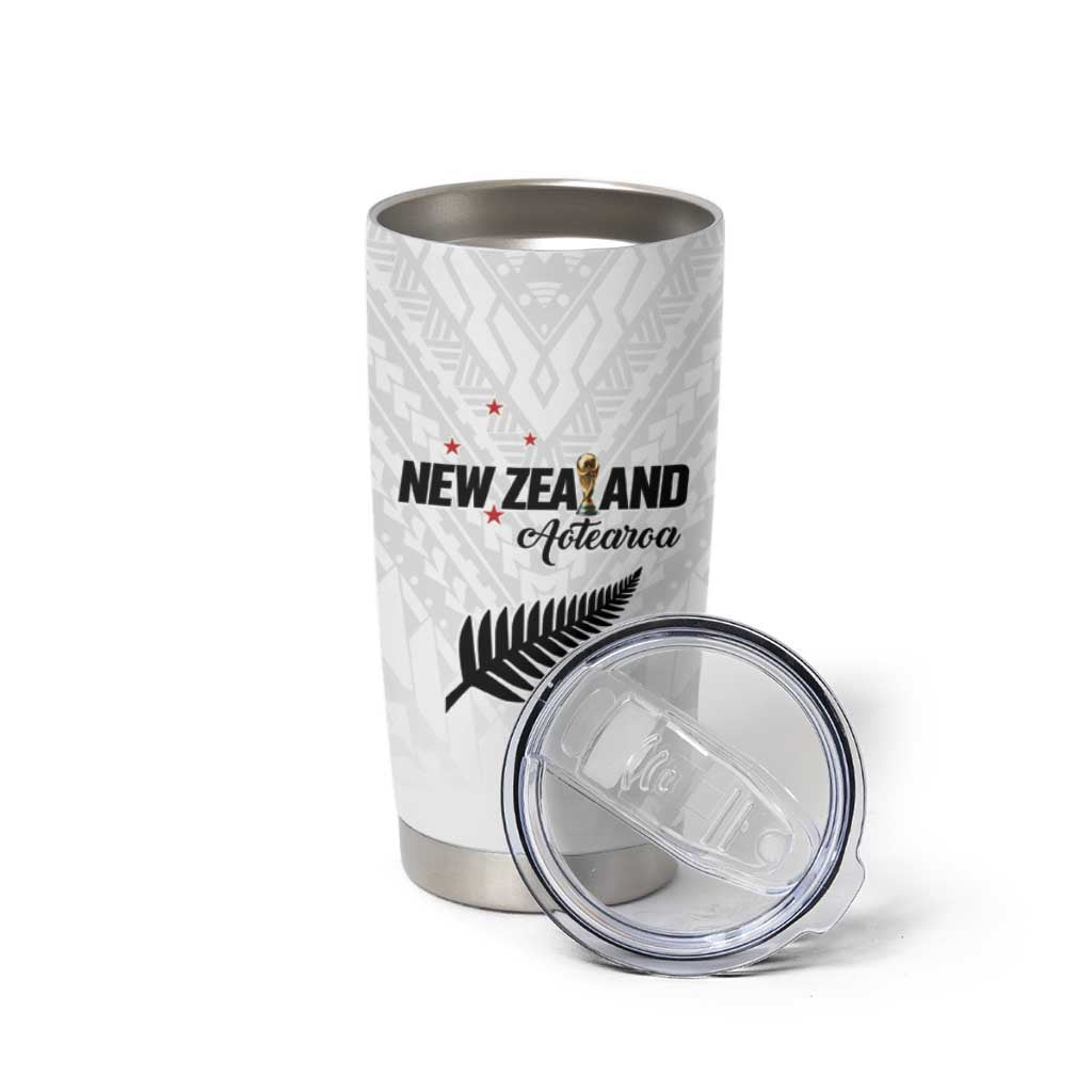 Custom Football New Zealand Tumbler Cup Aotearoa United White Version - Aussie Hoodie