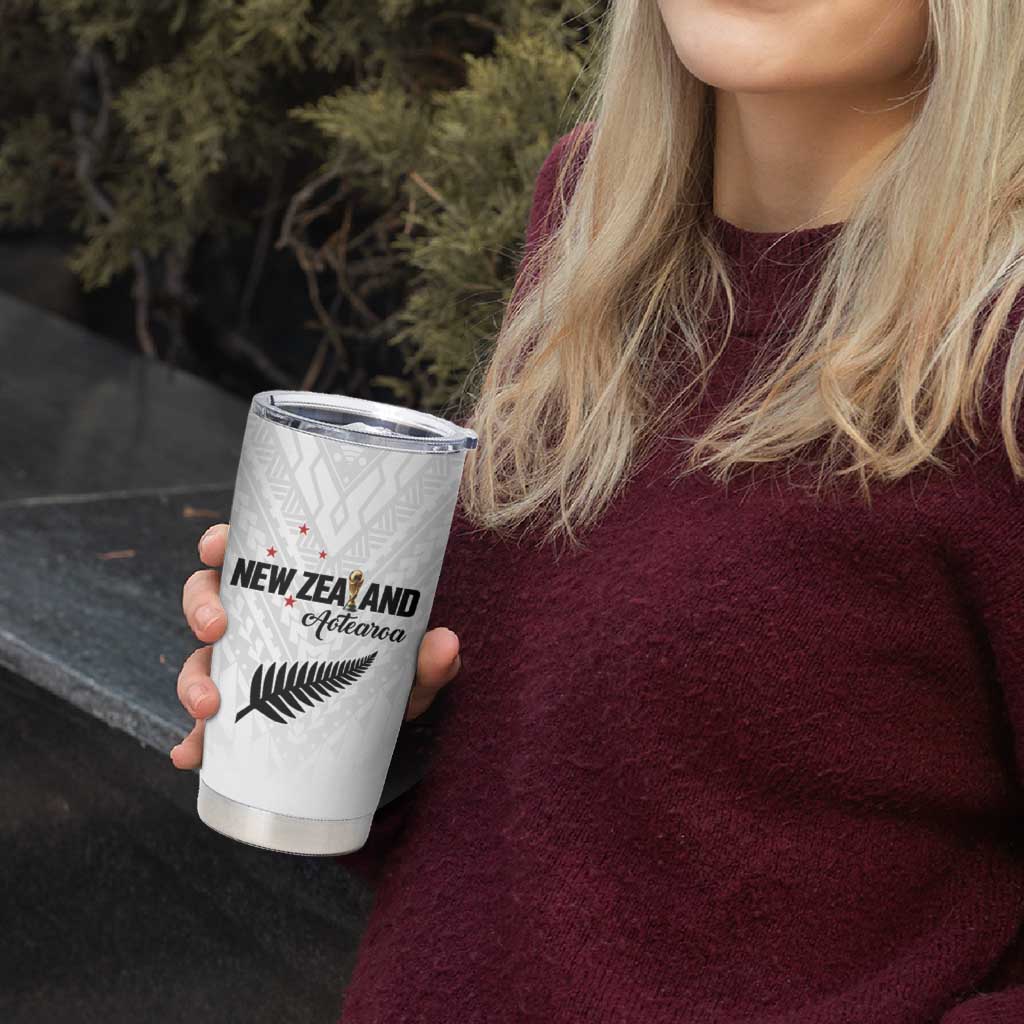 Custom Football New Zealand Tumbler Cup Aotearoa United White Version - Aussie Hoodie