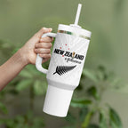 Custom Football New Zealand Tumbler With Handle Aotearoa United White Version - Aussie Hoodie